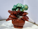 Ocean Jasper Potted Flower *Hand Carved-Top Quality*