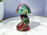 Ocean Jasper Mushroom With Bunny *Hand Carved-Top Quality*