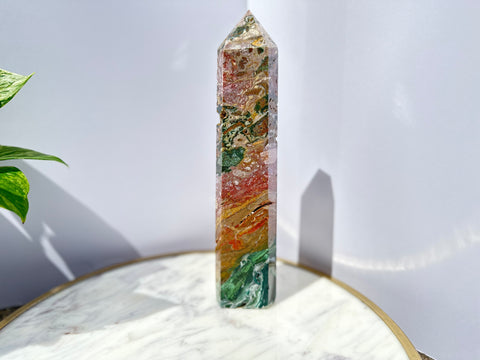 Ocean Jasper Tower (10.5” tall)