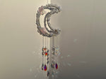 Blue Lace Agate Moon Crescent Suncatcher