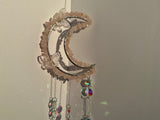 Rose Quartz Moon Crescent Suncatcher